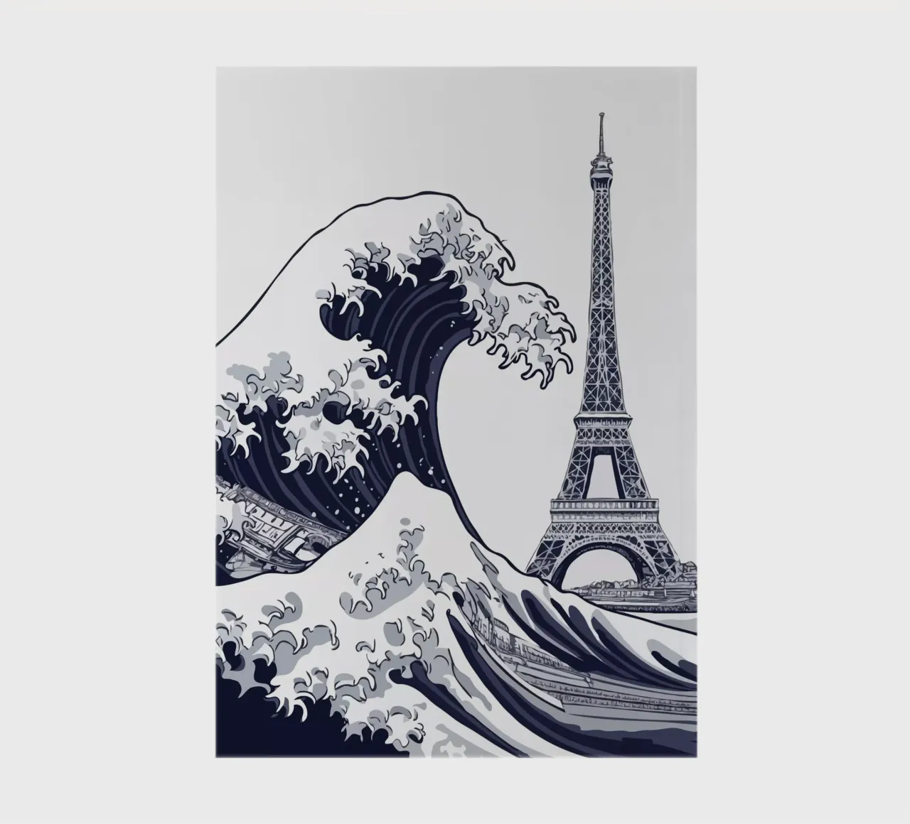 Great Wave & Eiffel Tower notebook by edsonramosart