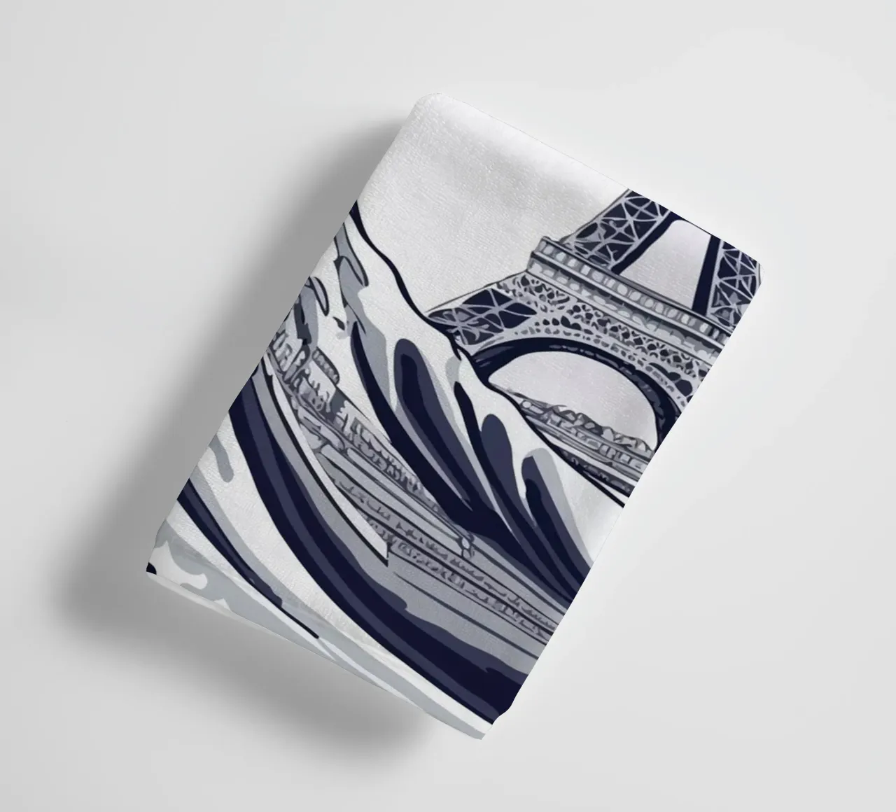 Great Wave & Eiffel Tower towel by edsonramosart