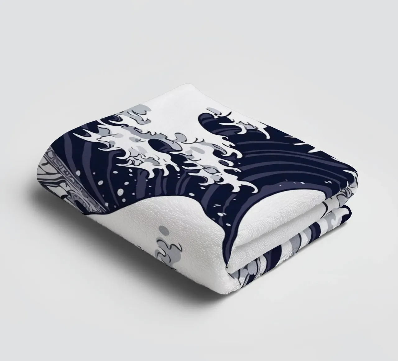 Great Wave & Eiffel Tower towel by edsonramosart