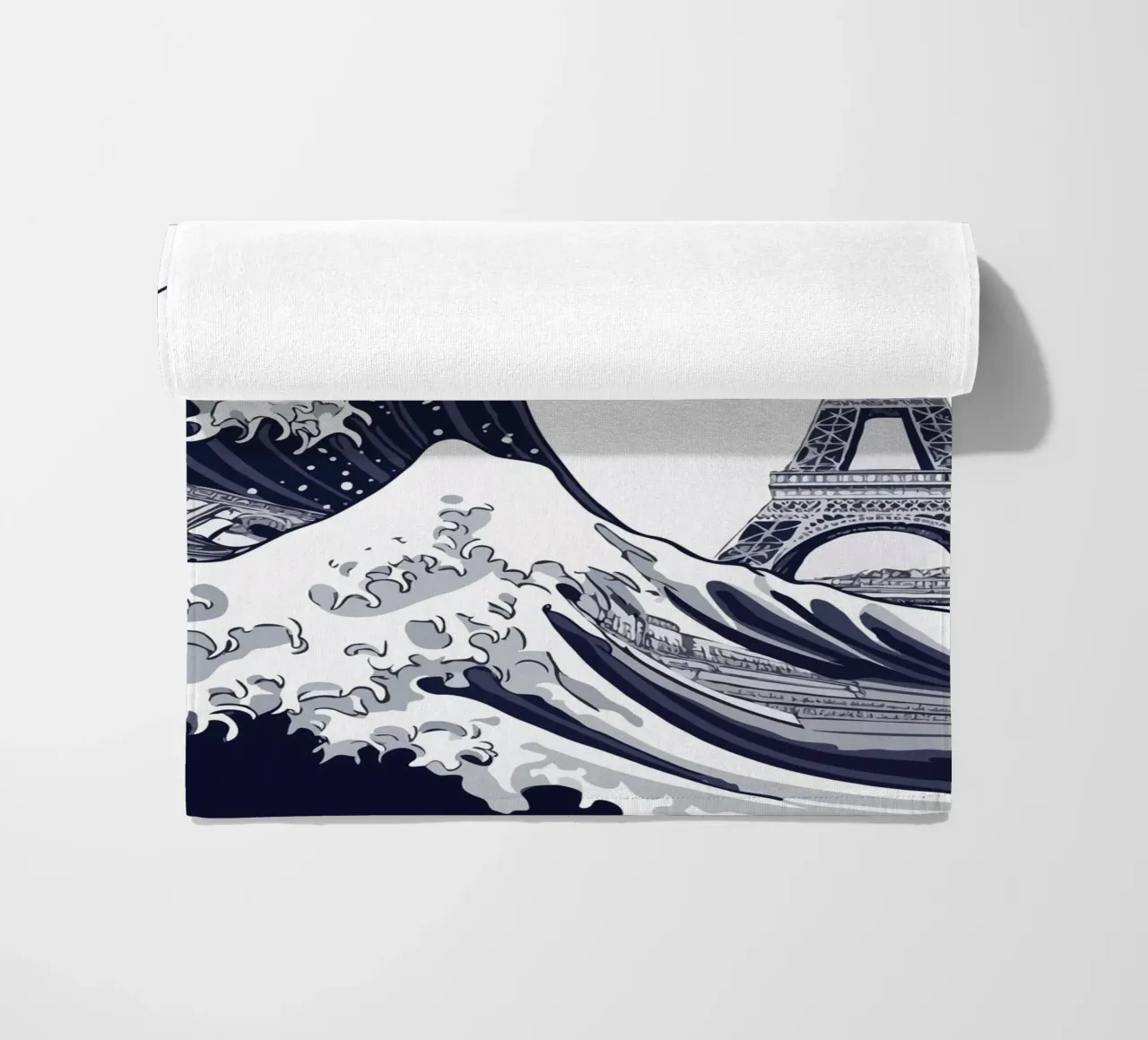 Great Wave & Eiffel Tower telo mare da edsonramosart