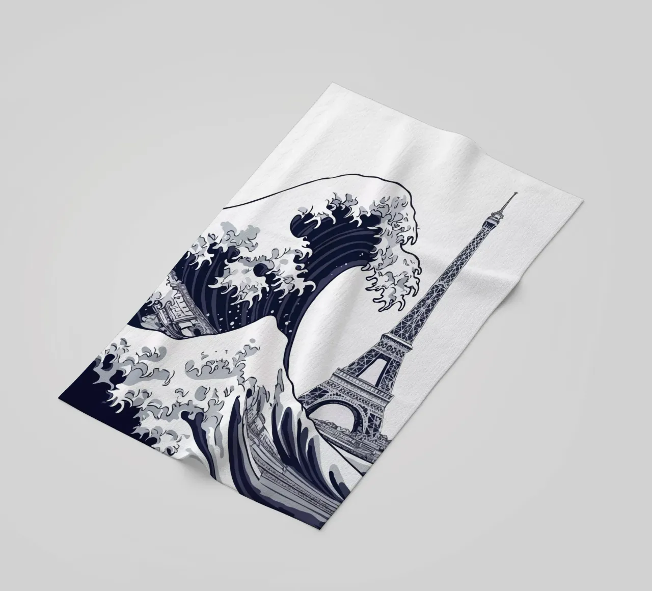 Great Wave & Eiffel Tower telo mare da edsonramosart