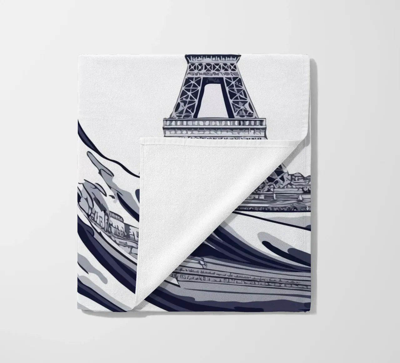 Great Wave & Eiffel Tower telo mare da edsonramosart
