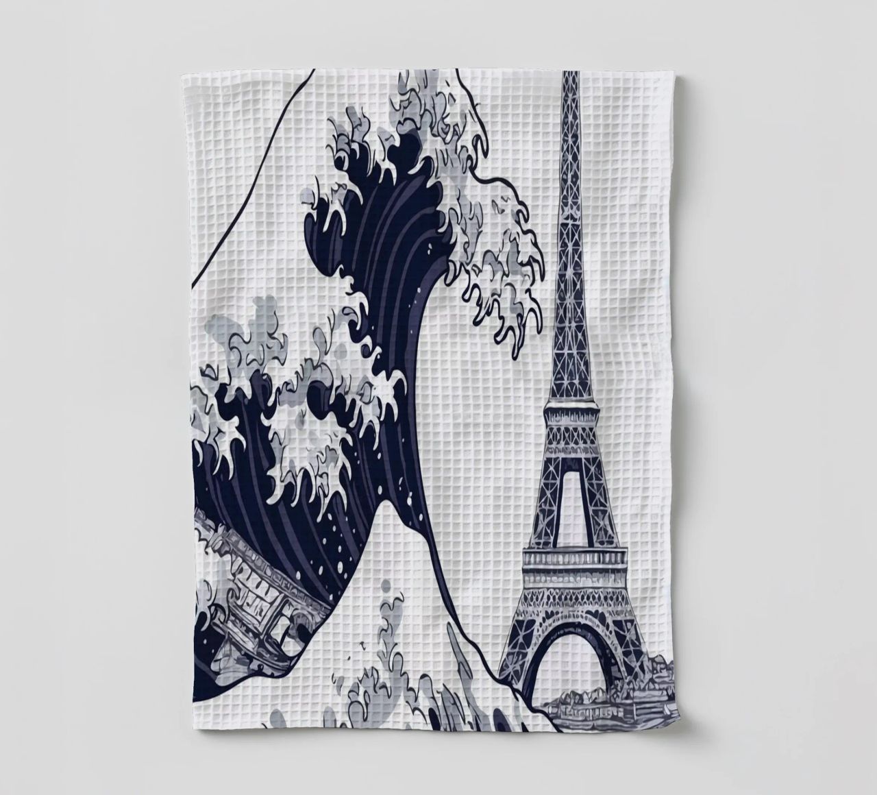 Great Wave & Eiffel Tower canovaccio da cucina da edsonramosart