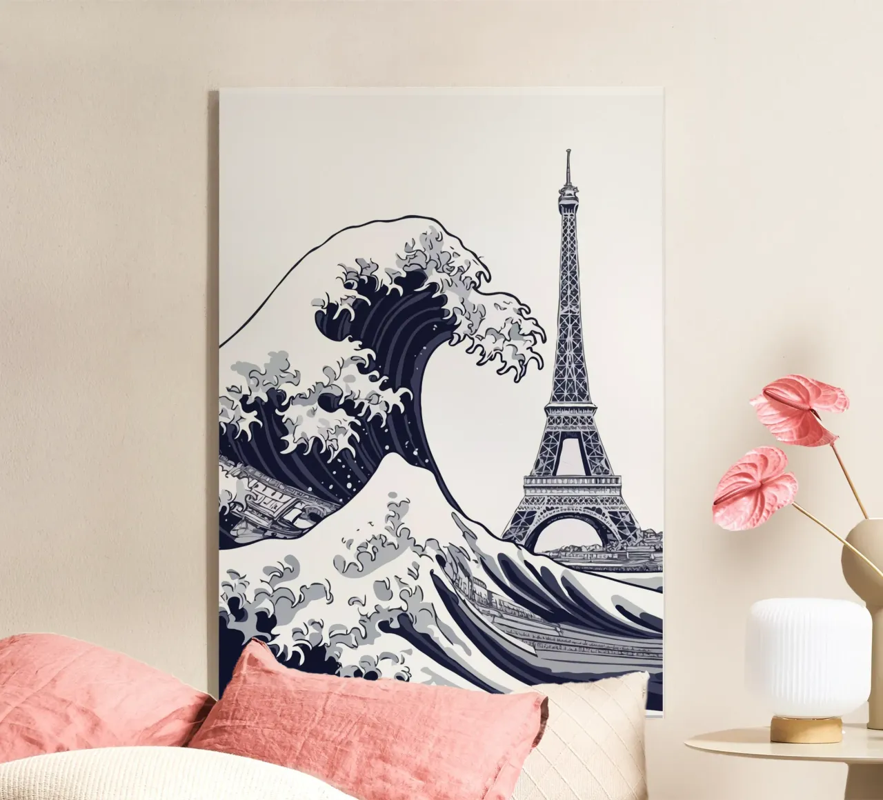 Great Wave & Eiffel Tower plexiglas de edsonramosart