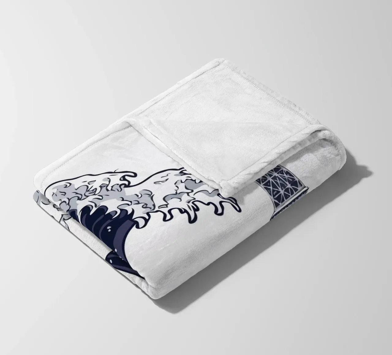Great Wave & Eiffel Tower coperta in pile da edsonramosart