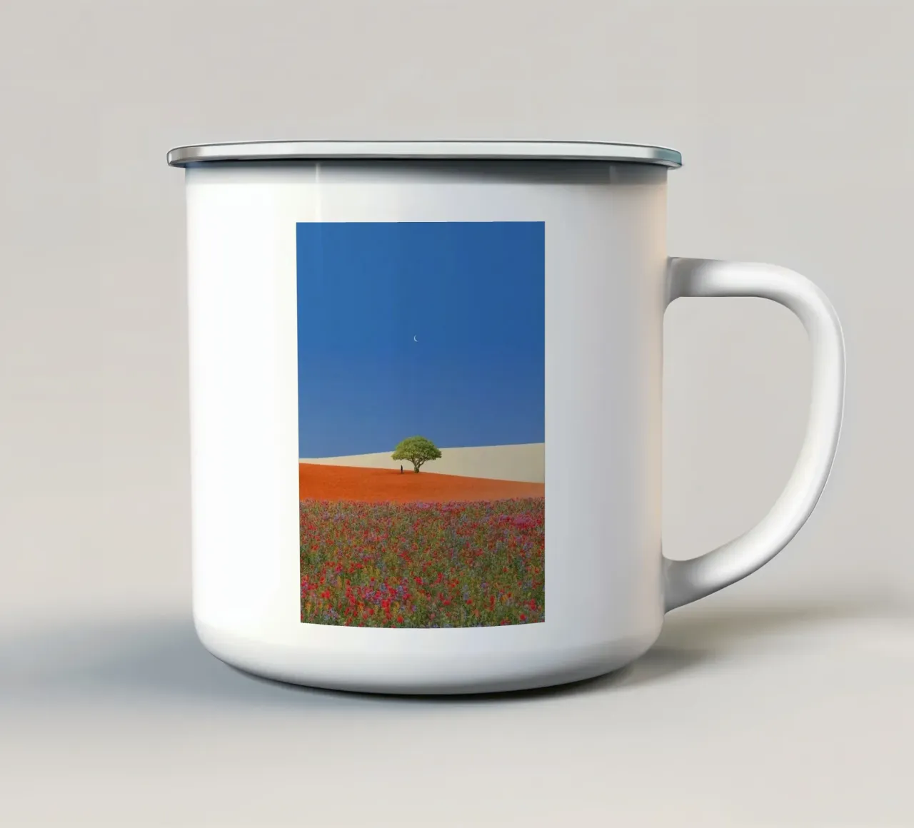 single tree in giant hill tazza in smalto da andern