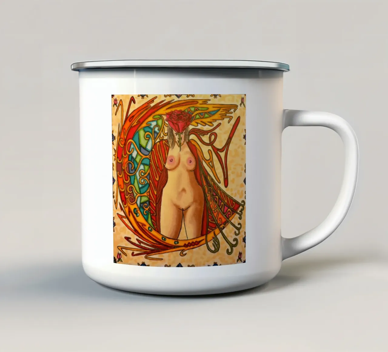 Donna Fiore tazza in smalto da Amseldsg