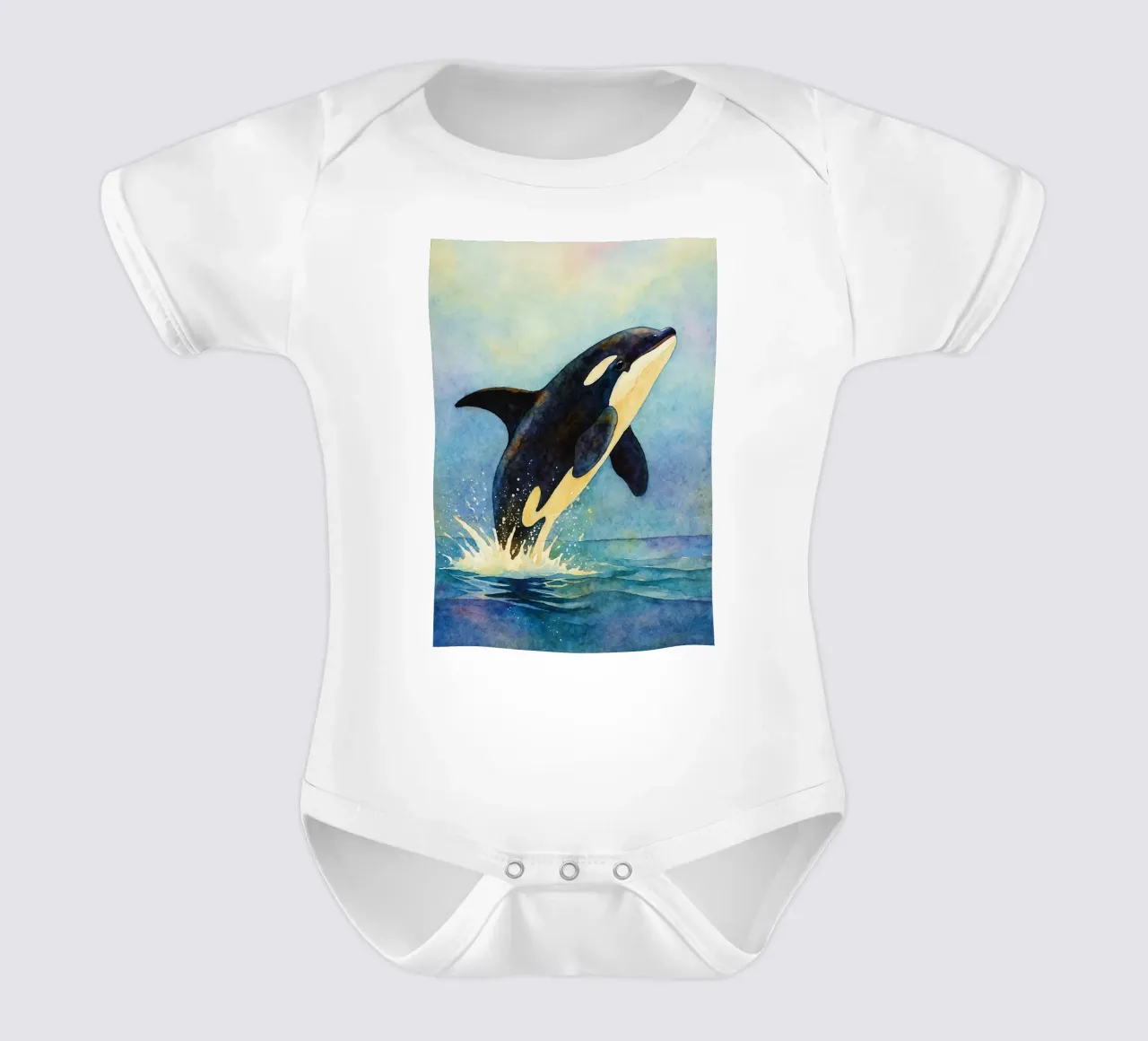 Delphin abstrakte Zeichnung Kurzarm Babybody von bougenfille