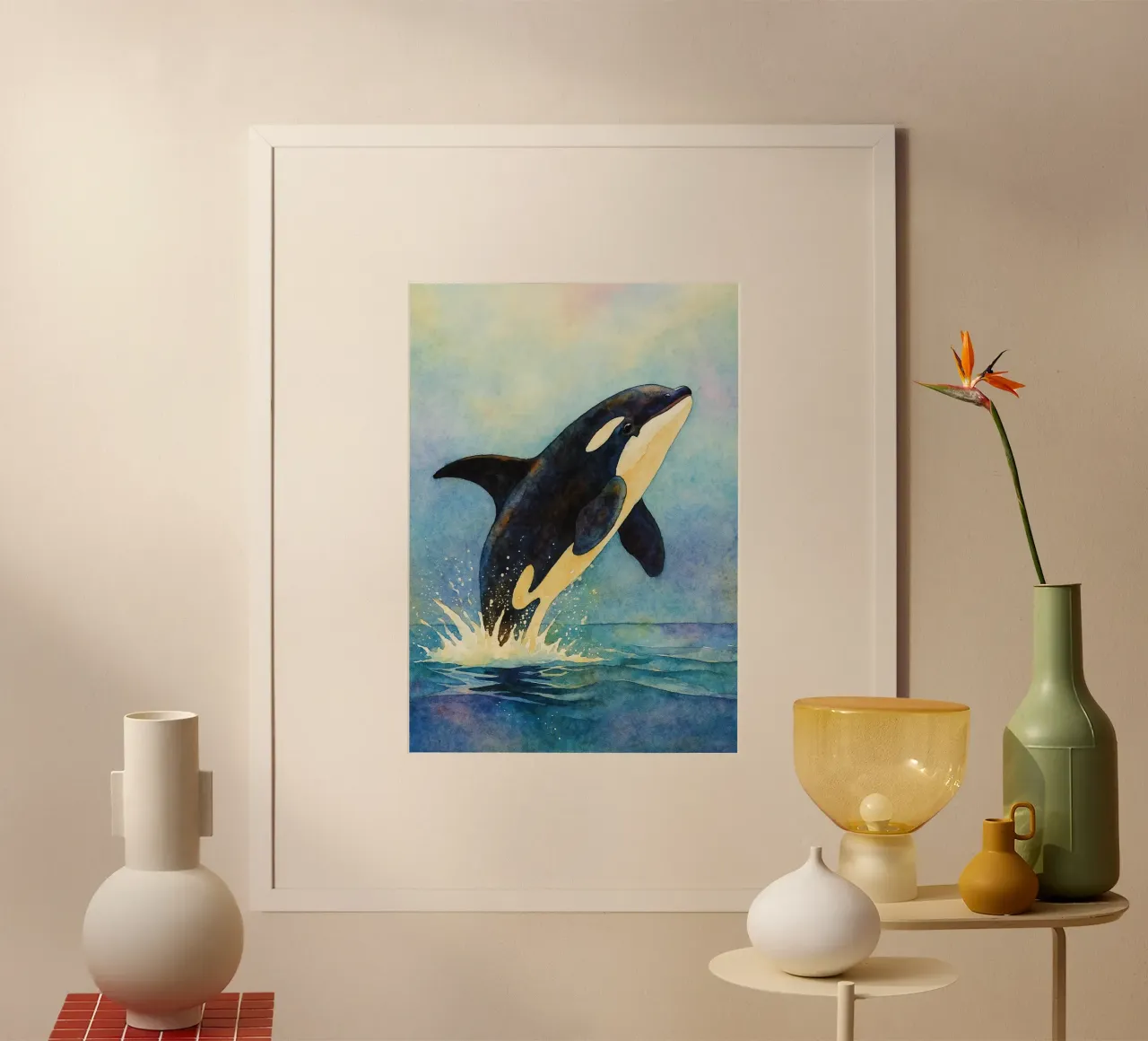 Delphin abstrakte Zeichnung Hahnemühle von bougenfille
