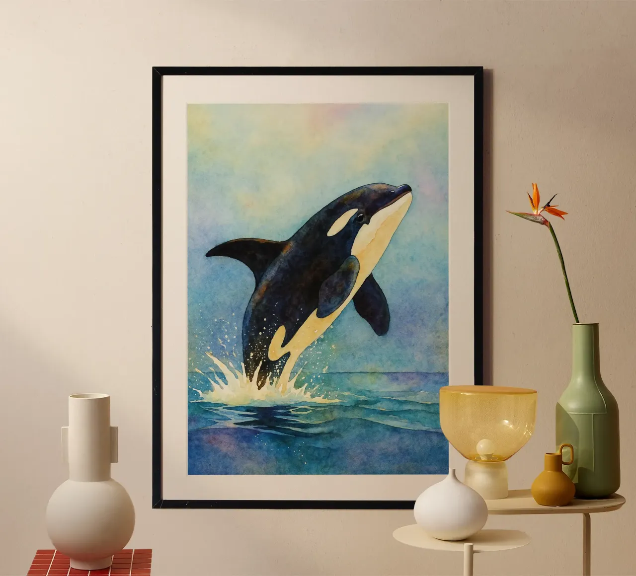 Delphin abstrakte Zeichnung Hahnemühle von bougenfille