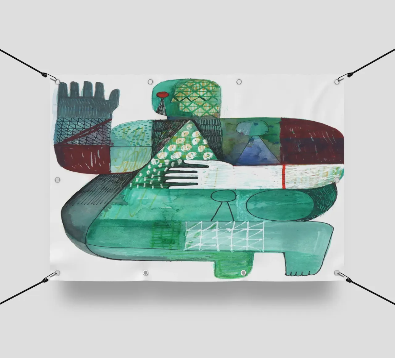 Corpi idrici e terrestri 1, 2023 telo in pvc da Stacey Stubbs