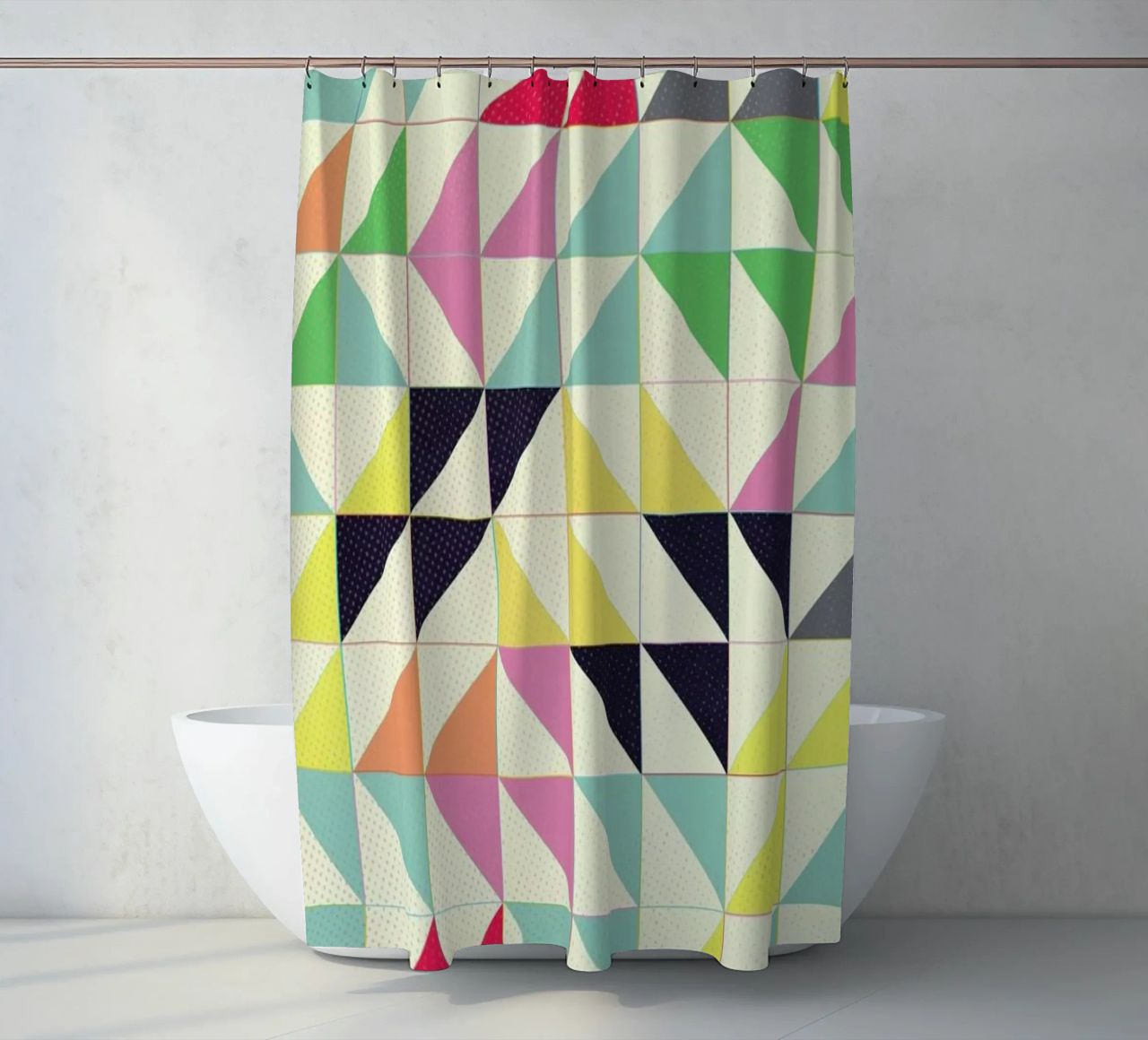 Triangles and Squares I shower curtain by Metron