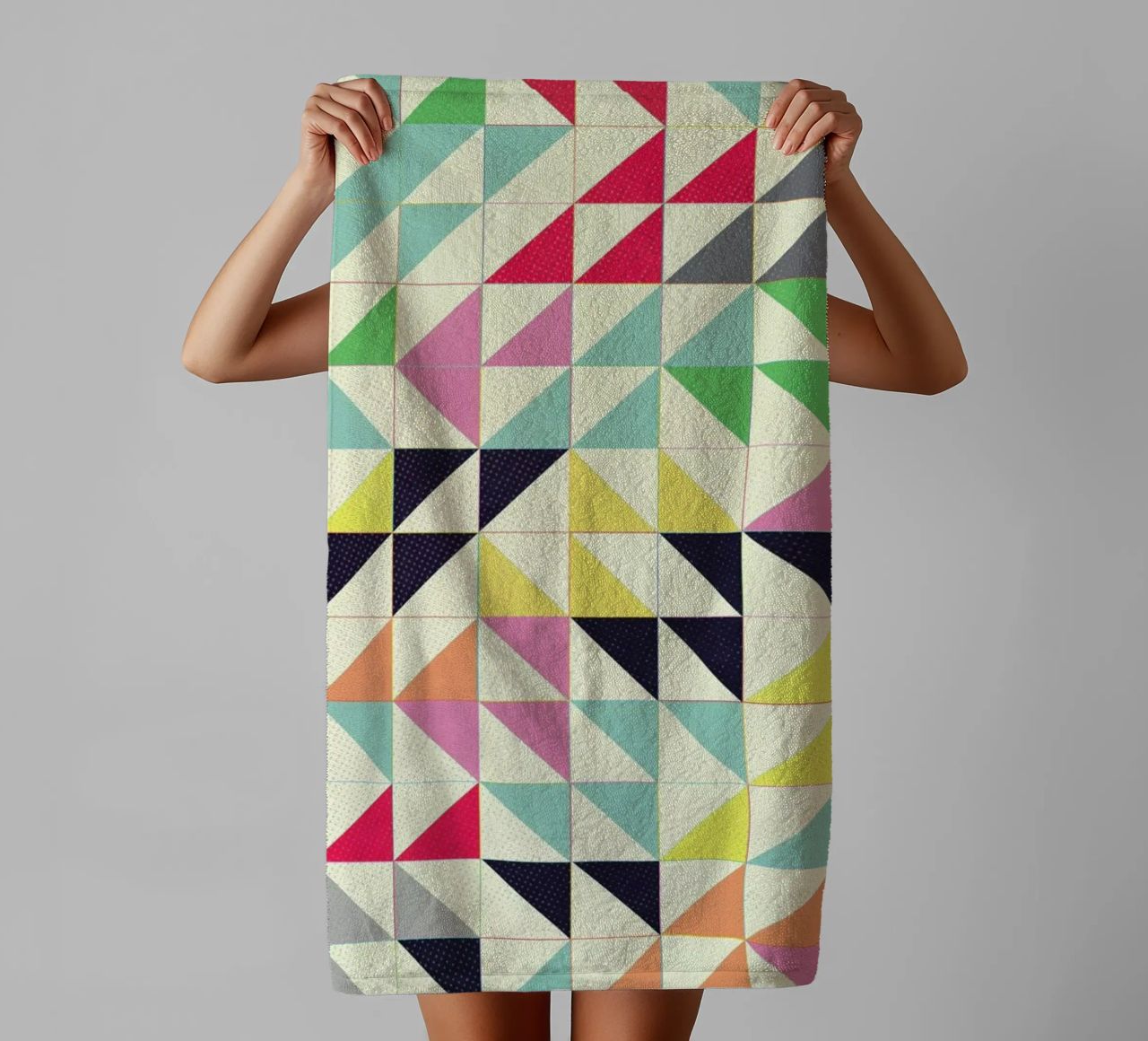 Triangles and Squares I towel by Metron