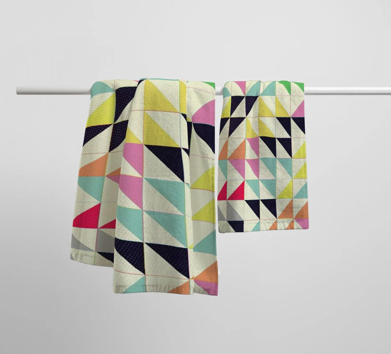 Triangles and Squares I towel by Metron