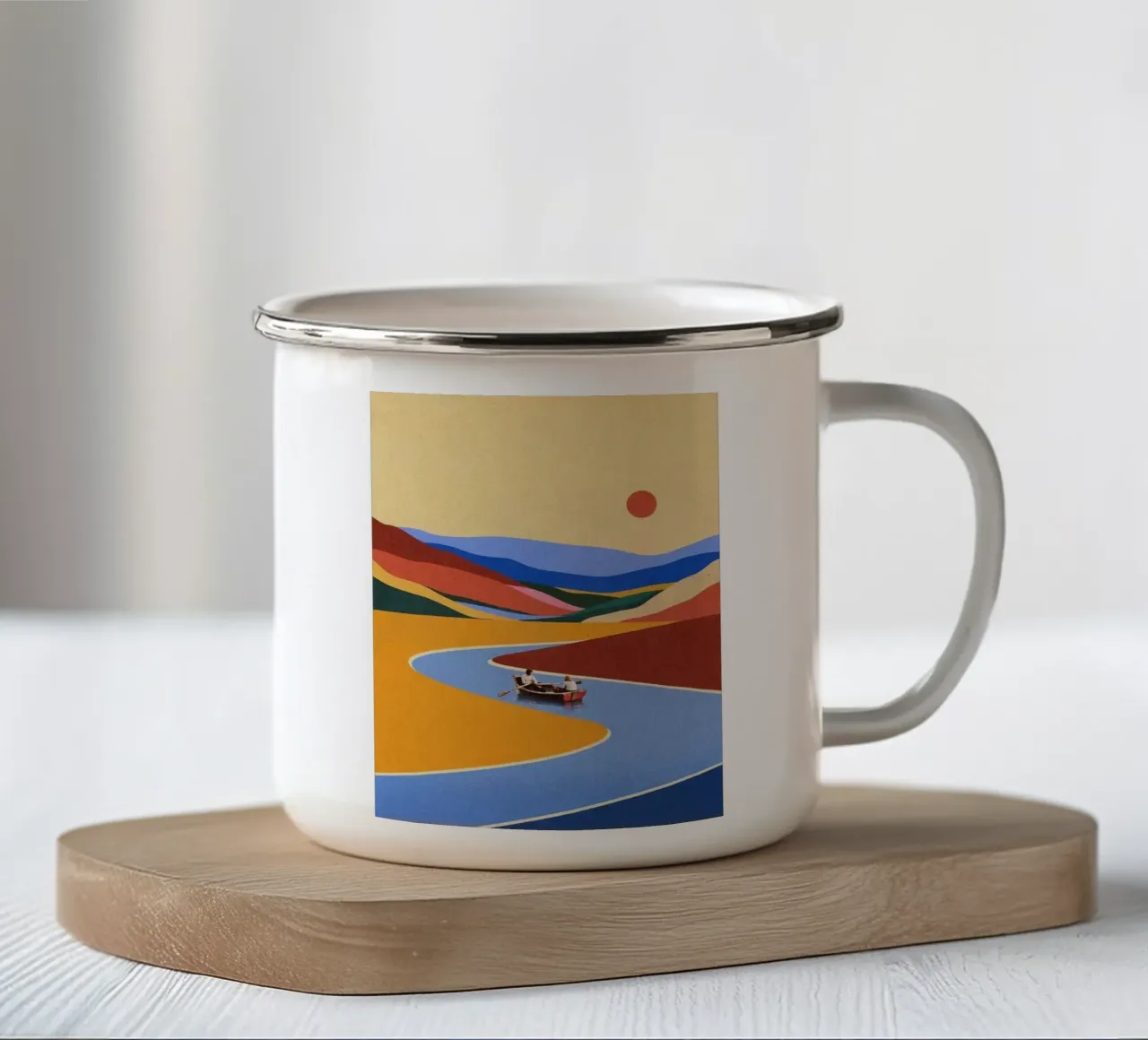 boating in color nature tazza in smalto da andern