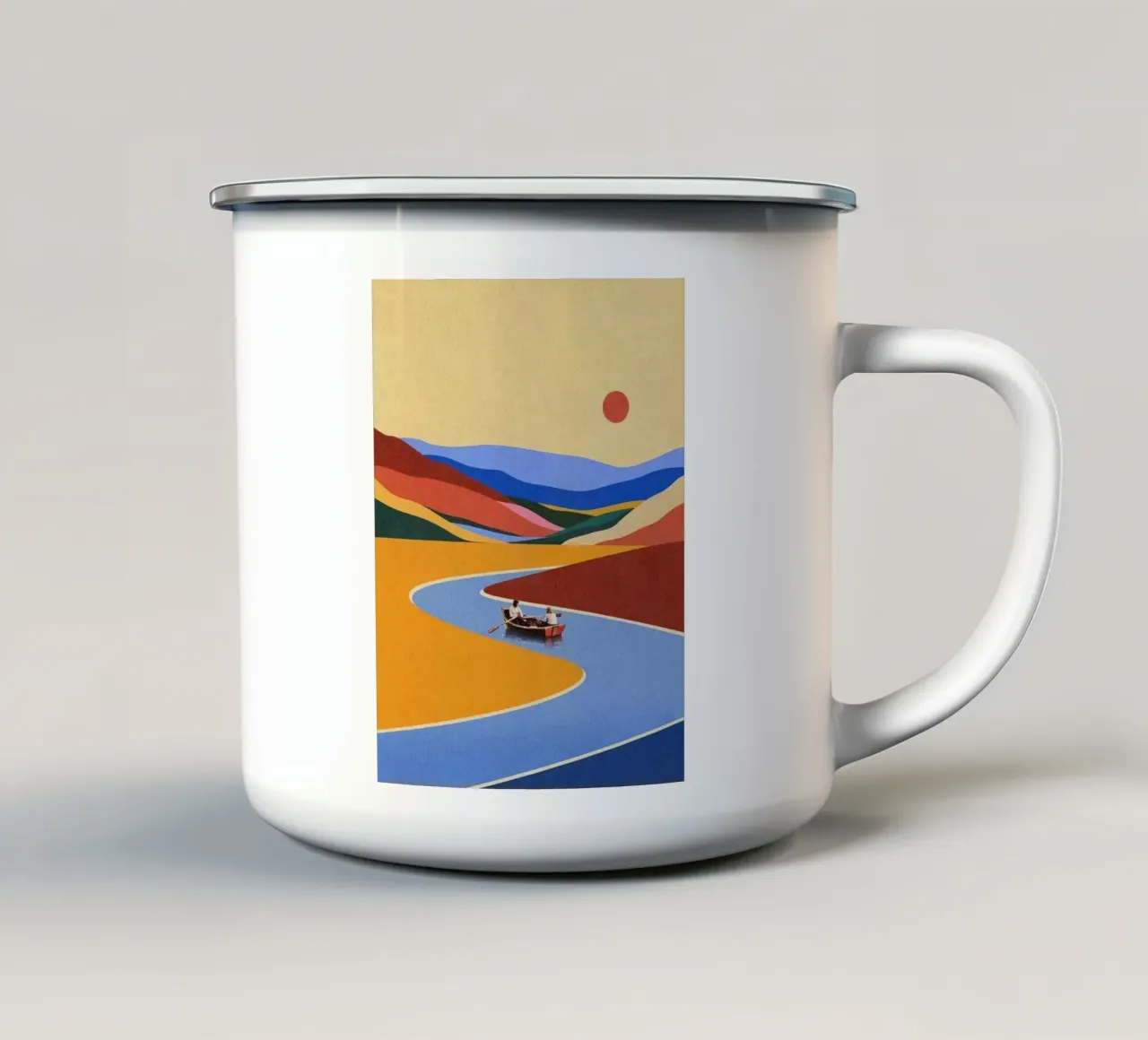 boating in color nature tazza in smalto da andern