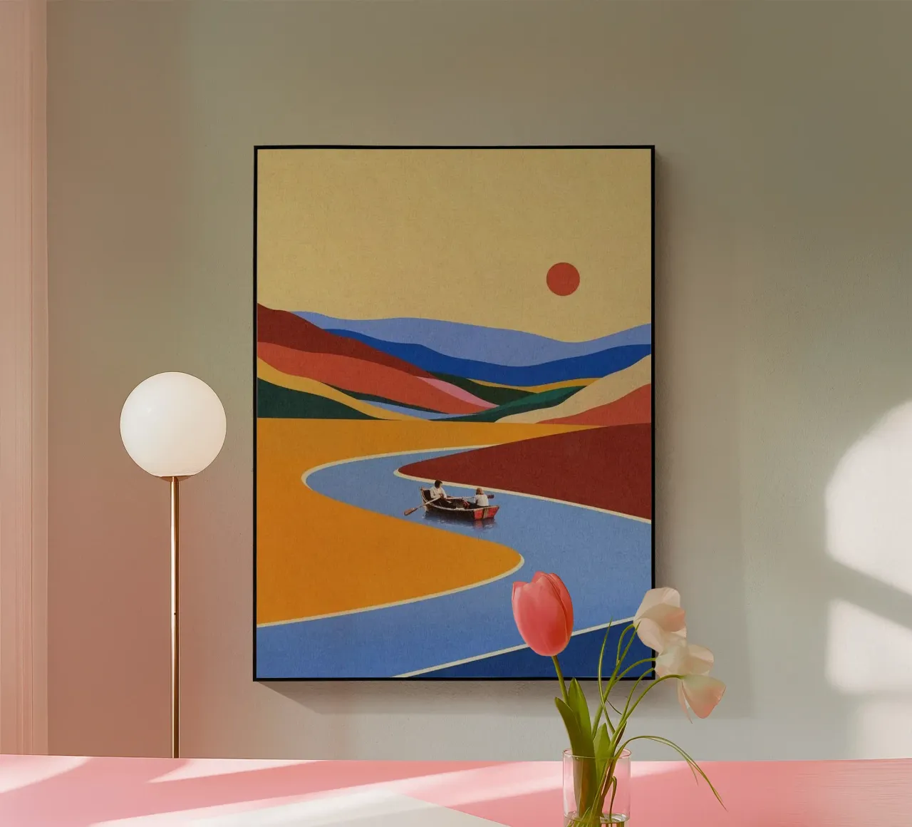 boating in color nature plexiglass da andern