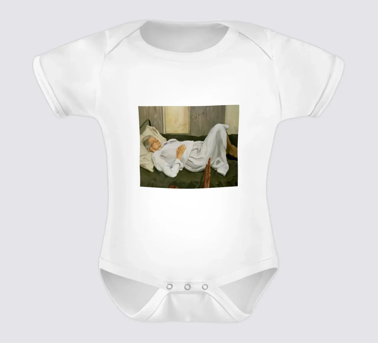 Lucian Freud - Die ruhende Mutter des Malers Kurzarm Babybody von julyebayprint