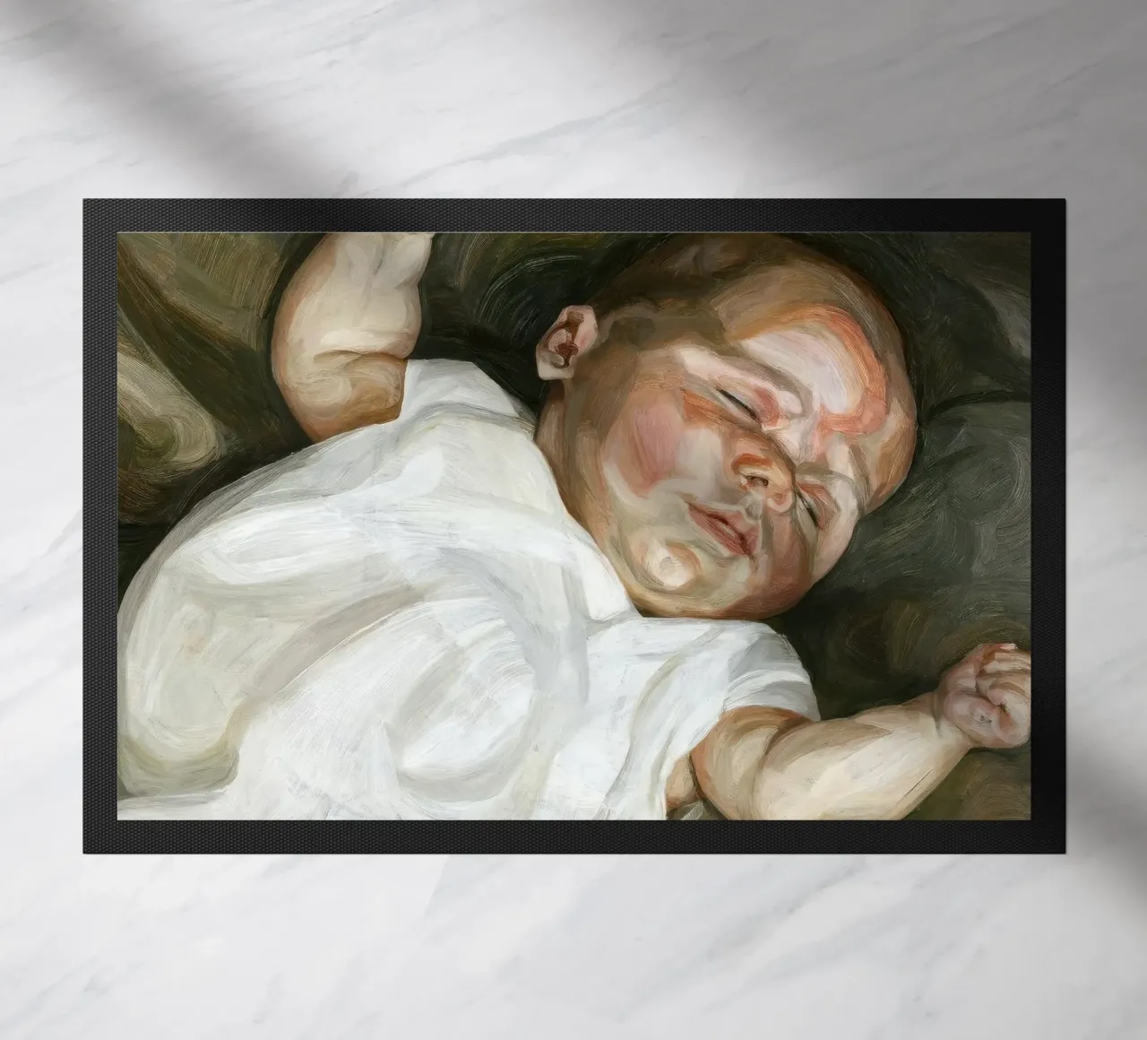 Poster di Lucian Freud Bambino su un divano verde zerbino da julyebayprint