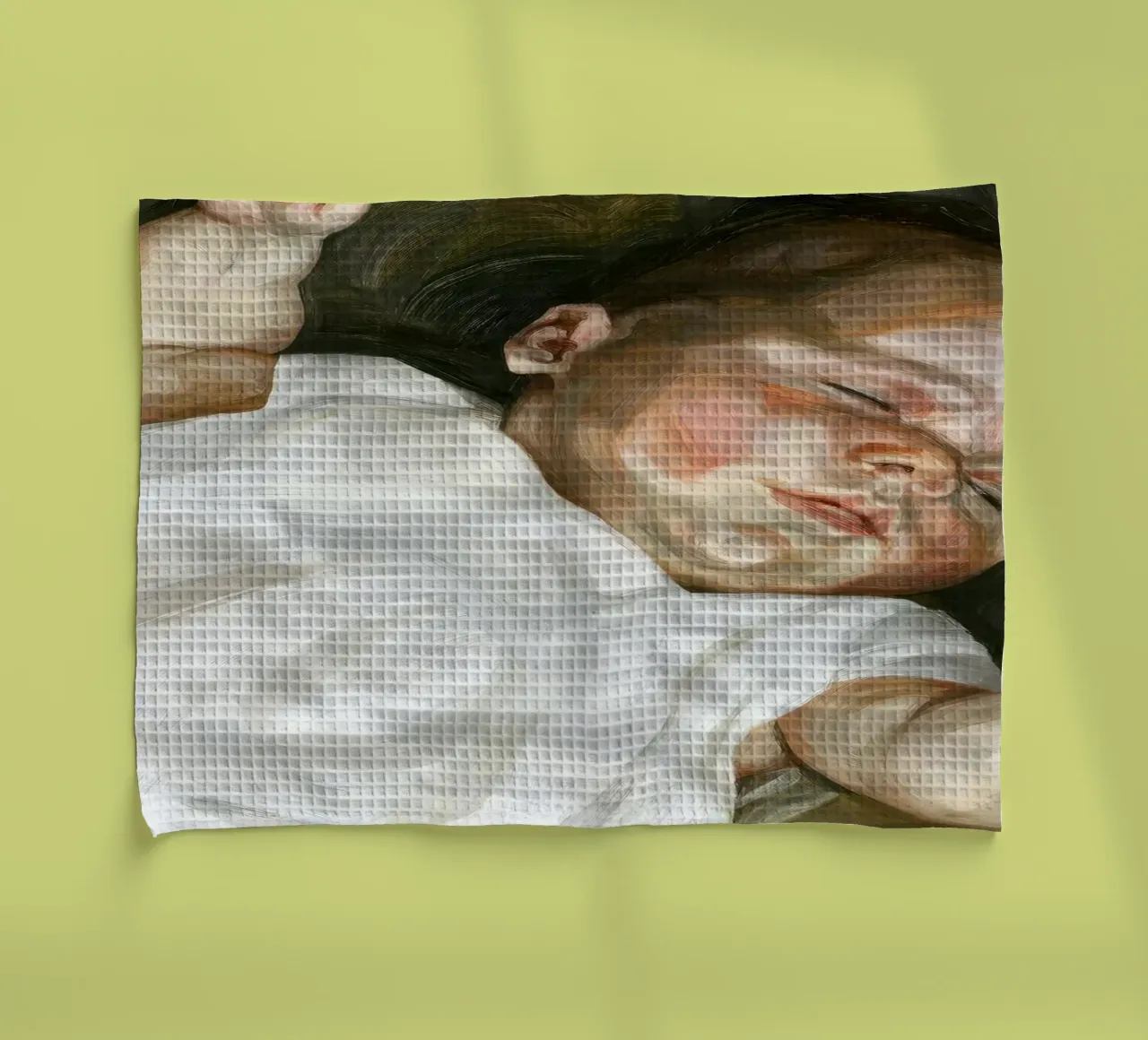 Poster de Lucian Freud Bébé sur un canapé vert torchon de julyebayprint