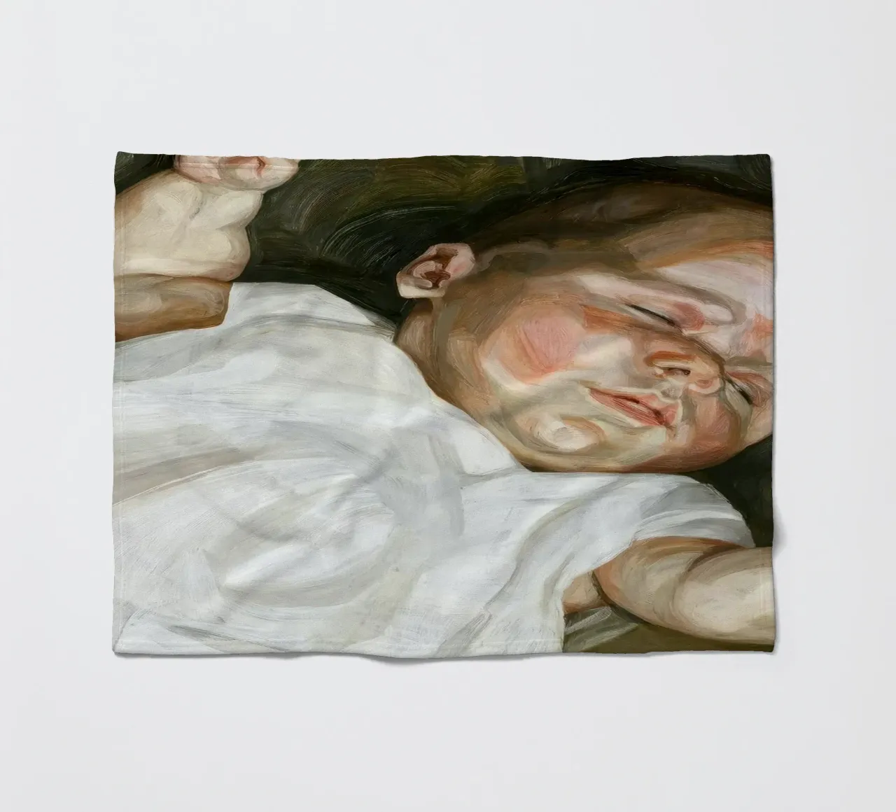 Poster di Lucian Freud Bambino su un divano verde coperta in pile da julyebayprint