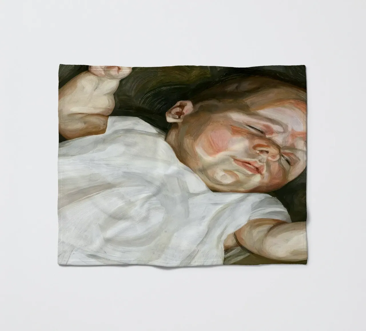 Poster di Lucian Freud Bambino su un divano verde coperta in pile da julyebayprint