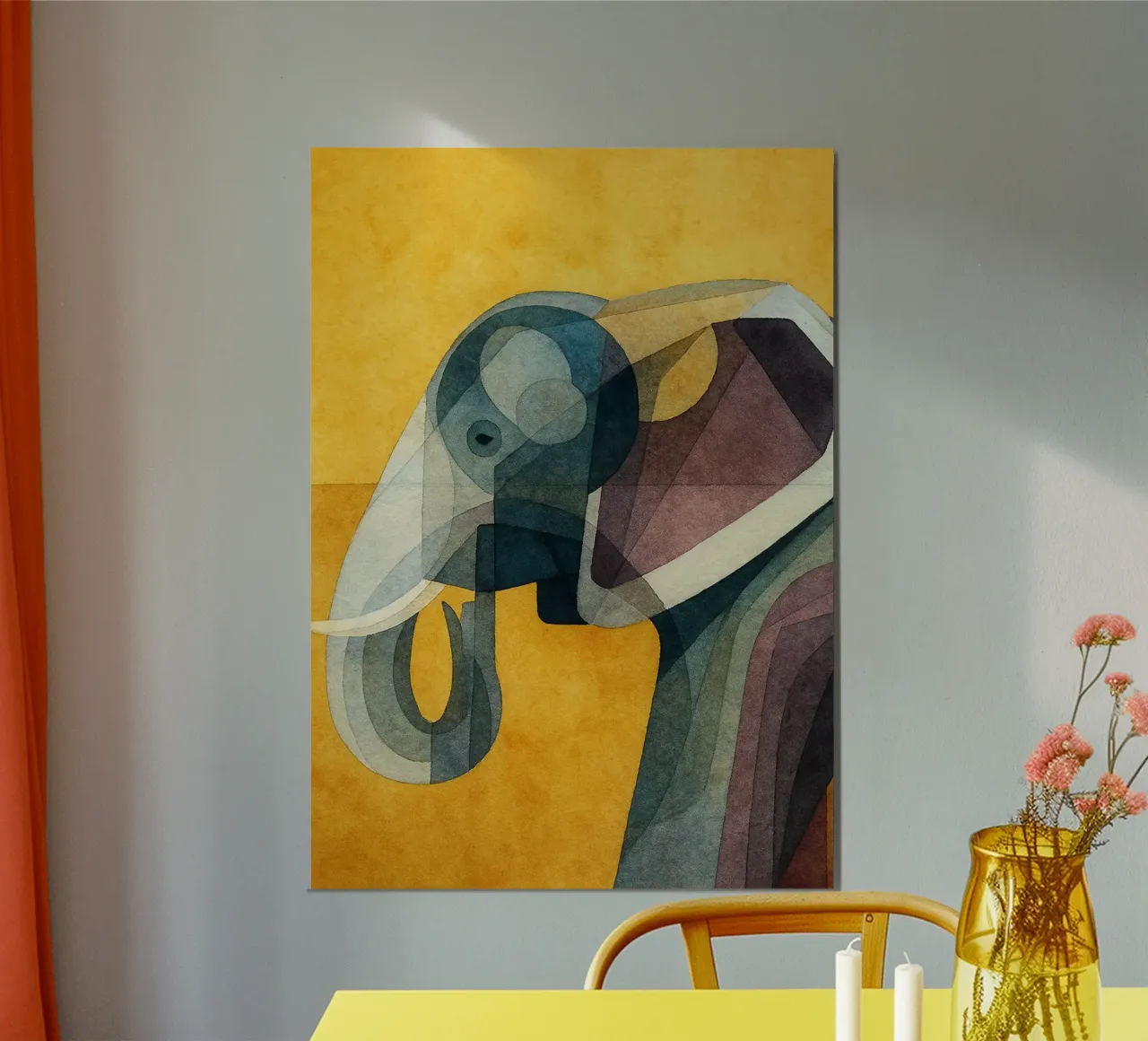 elephant abstract drawing poster by bougenfille