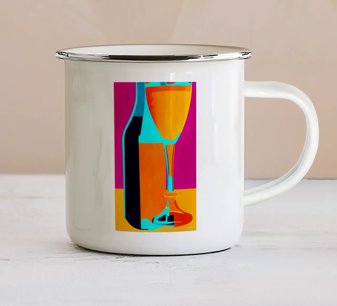 Salut, Weekend! tazza in smalto da Bo Anderson
