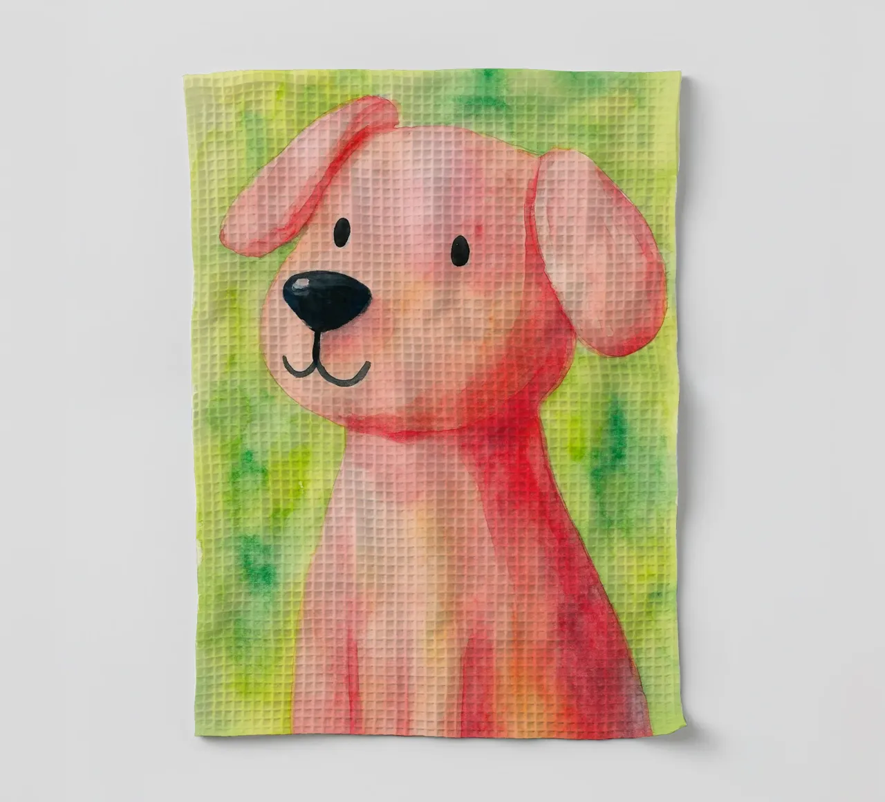 dessin abstrait d'un chien amusant torchon de bougenfille