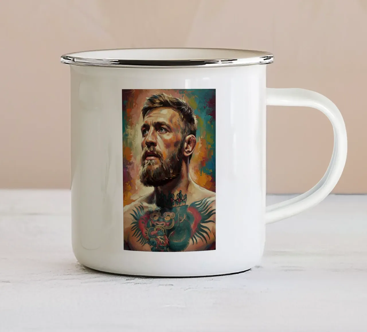 Conor McGregor UFC vechter abstracte kunst emaille mok van Lembayung art