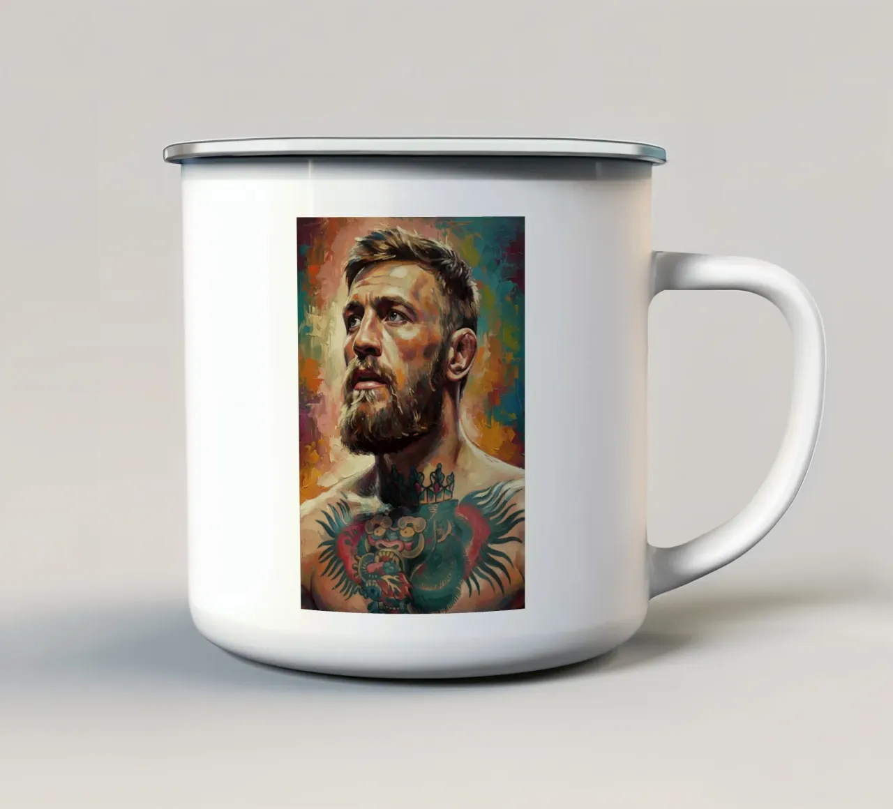 Conor McGregor UFC vechter abstracte kunst emaille mok van Lembayung art