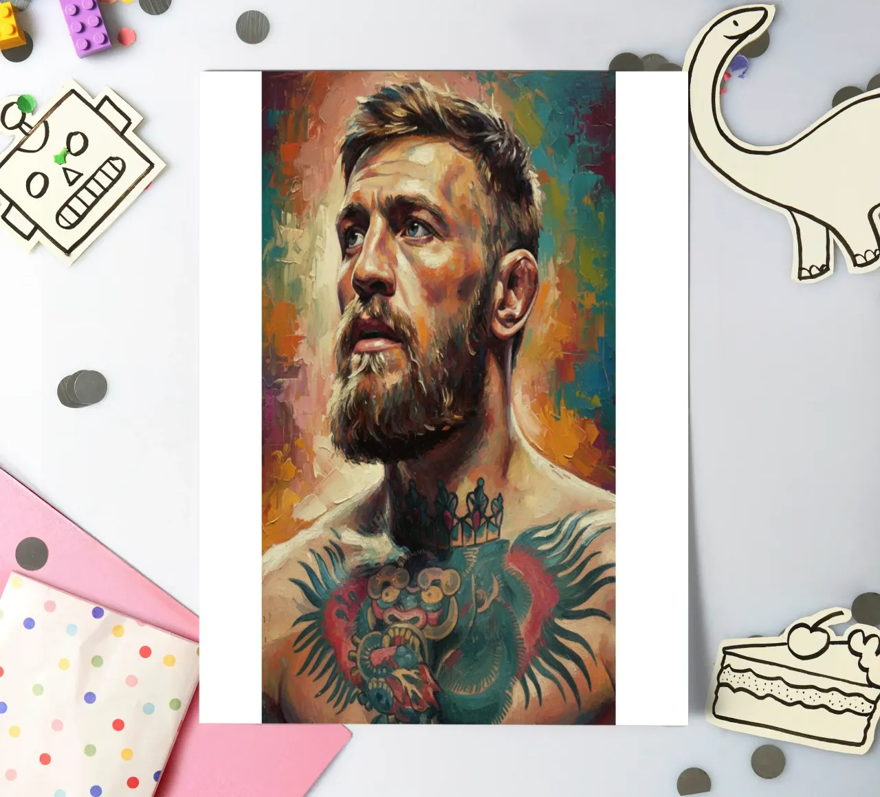 Conor McGregor UFC-Kämpfer abstrakte Kunst Stickerbogen von Lembayung art