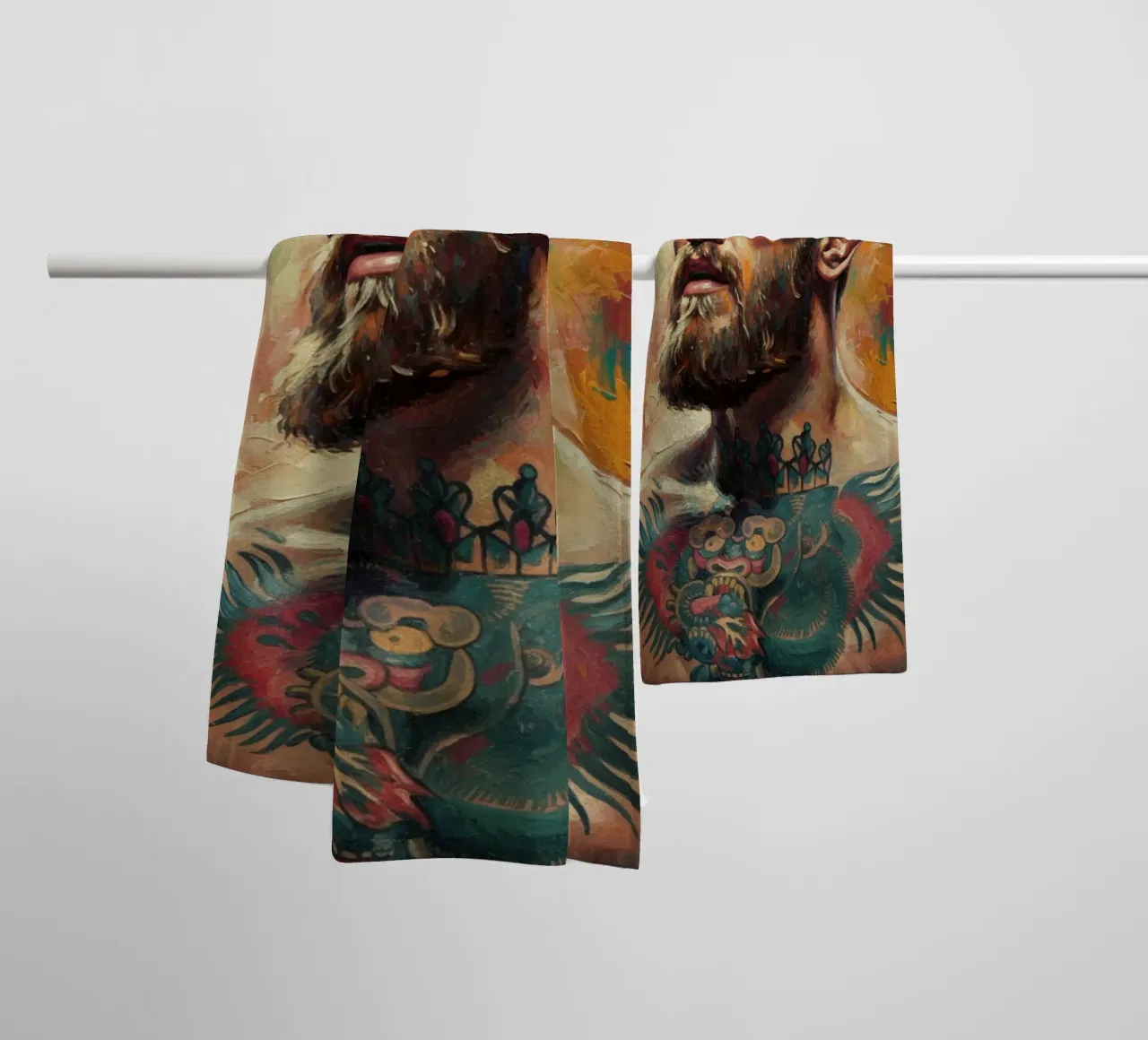 Conor McGregor UFC fighter abstract art towel by Lembayung art