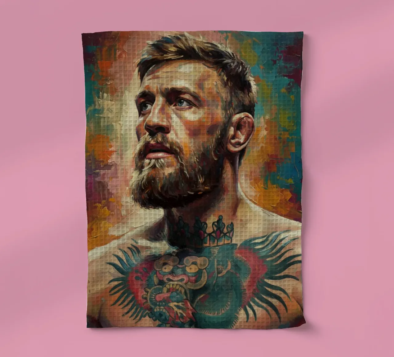 Conor McGregor Combattant UFC art abstrait torchon de Lembayung art