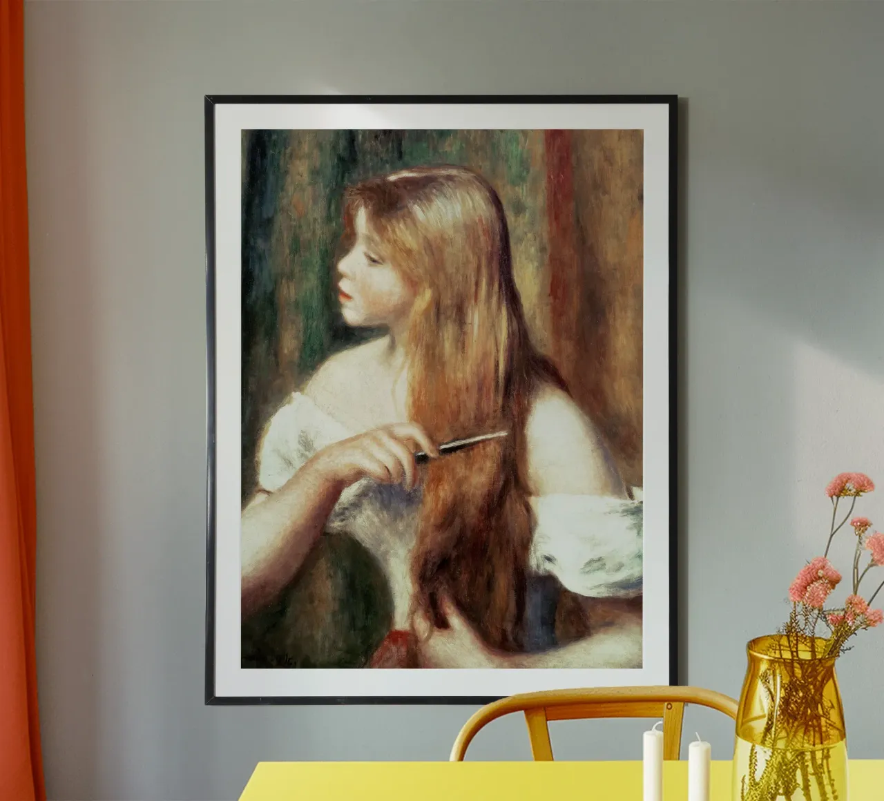 Blondes Mädchen kämmt ihr Haar Hahnemühle von masonday