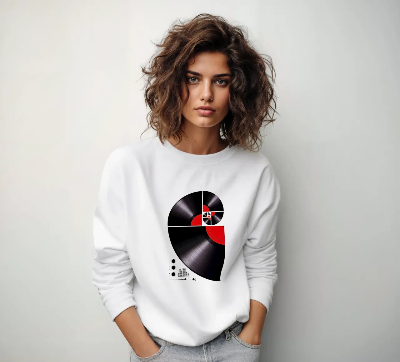 Fibonacci Spiral Vinyl sweatshirt by LM2KONE