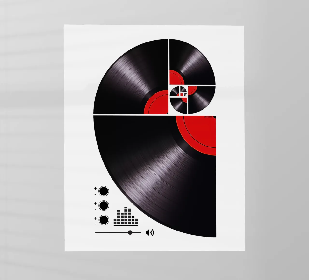 Fibonacci Spiral Vinyl pellicola backlit da LM2KONE