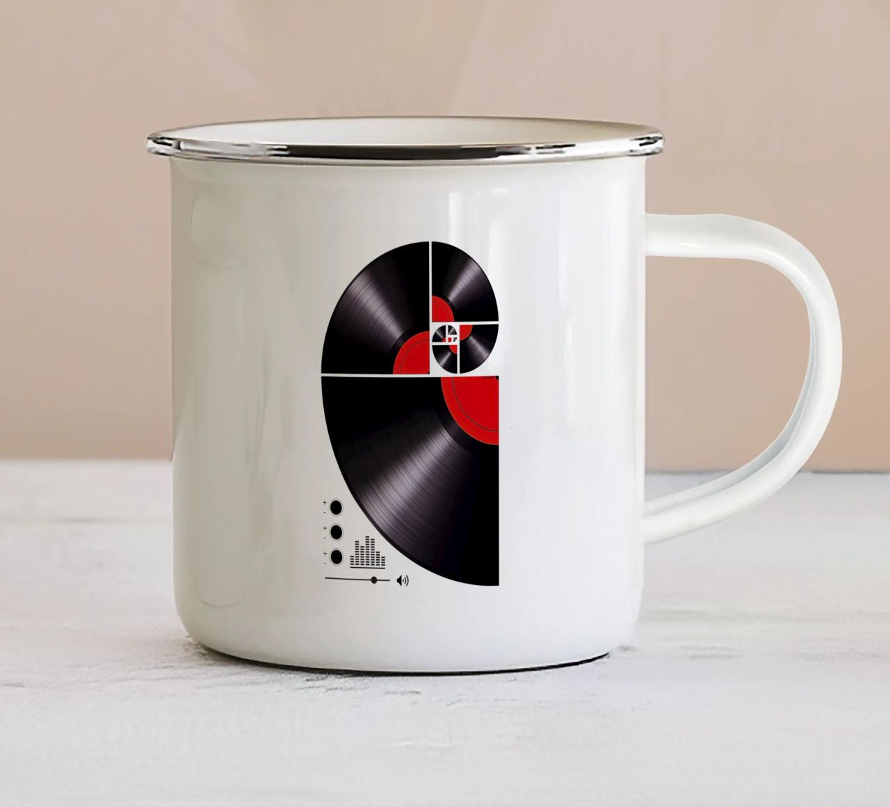 Fibonacci Spiral Vinyl tazza in smalto da LM2KONE