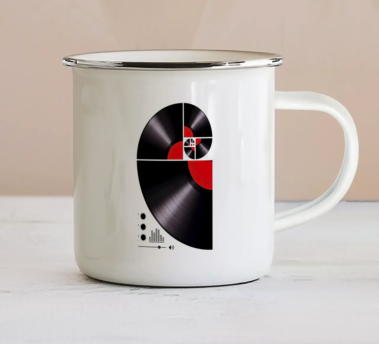 Fibonacci Spiral Vinyl tazza in smalto da LM2KONE