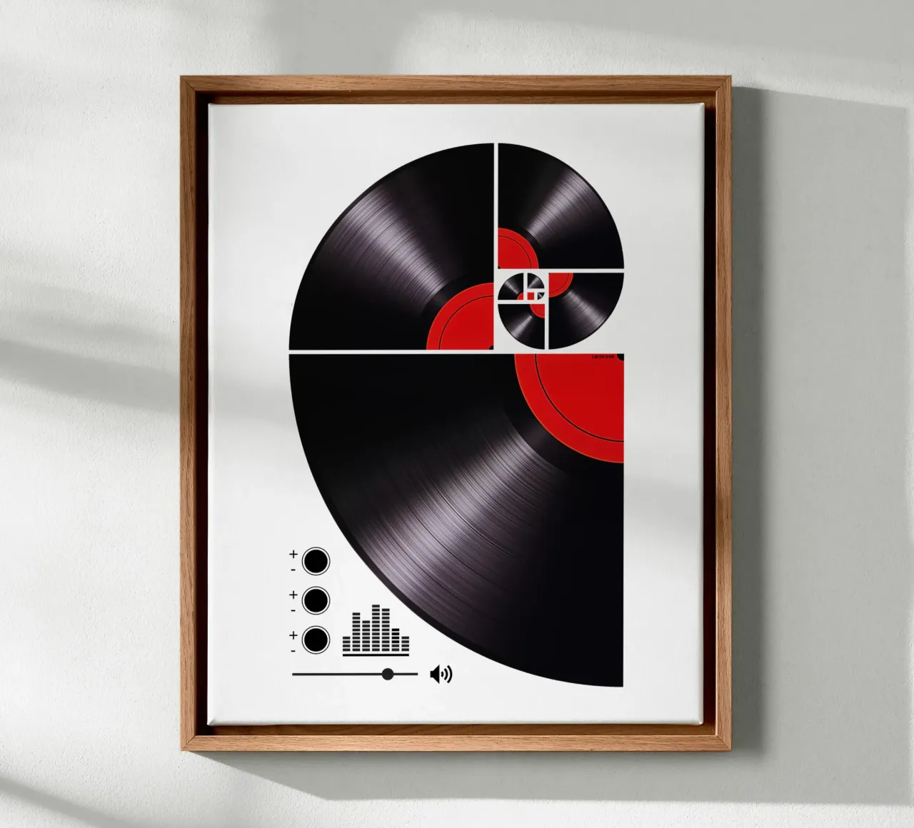 Fibonacci Spiral Vinyl tela con Cornice a cassetta da LM2KONE