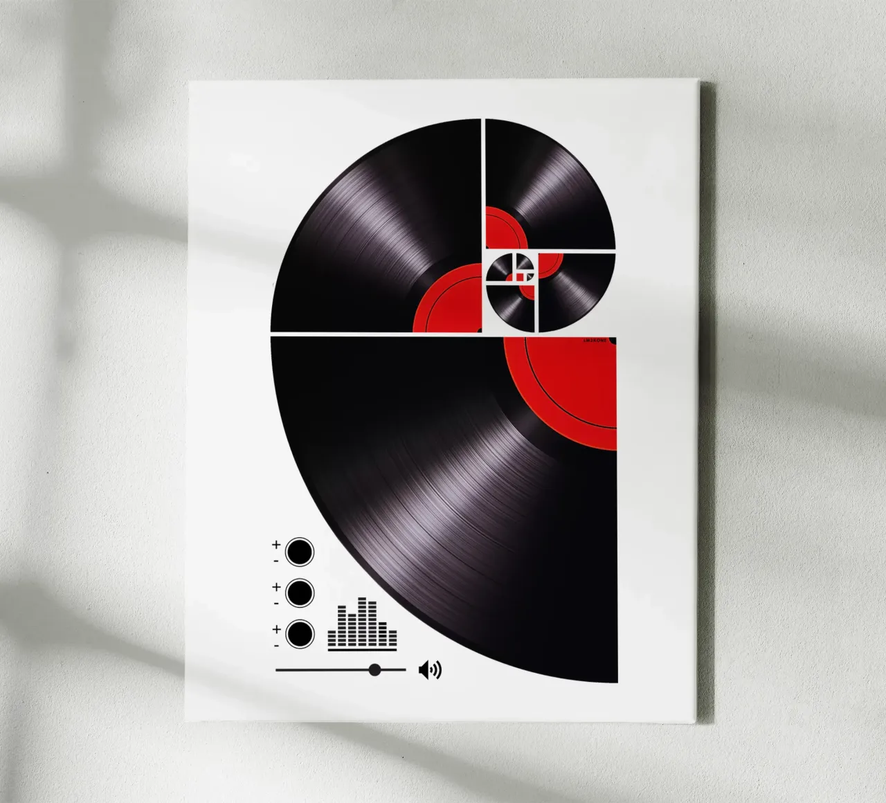 Fibonacci Spiral Vinyl tela con Cornice a cassetta da LM2KONE