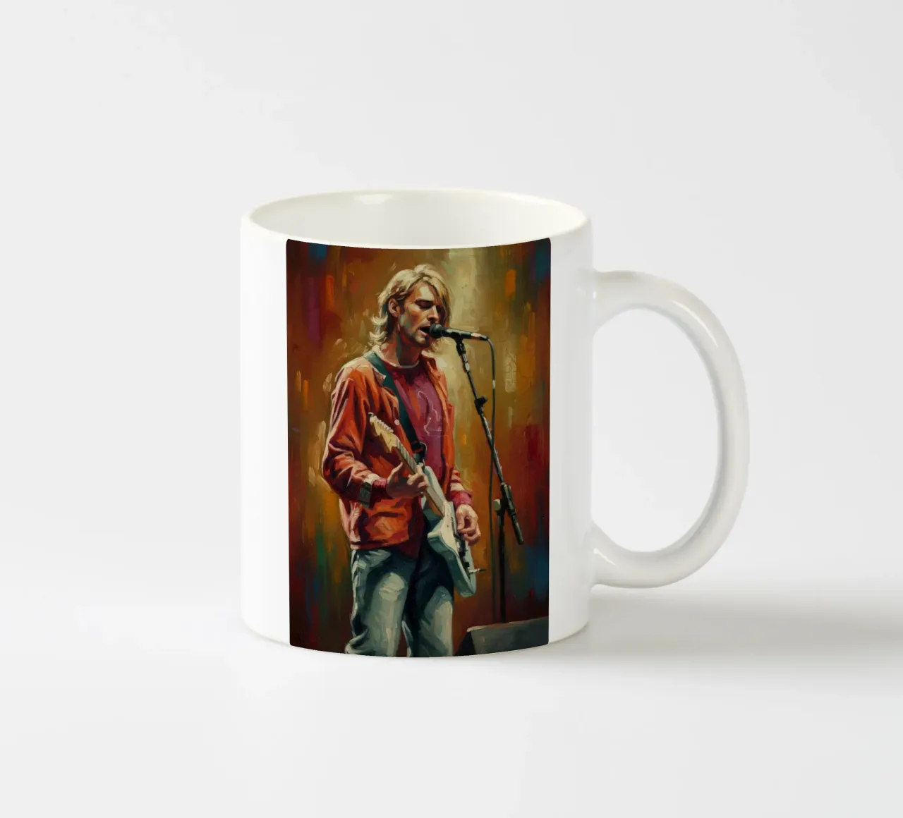 Kurt Cobain abstracte kunst keramische mok van Lembayung art