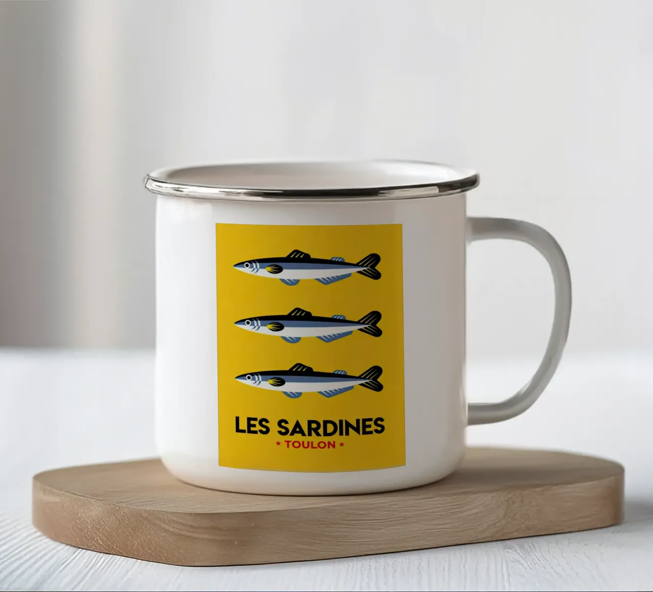 Les Sardines Tolone tazza in smalto da Alishasteel