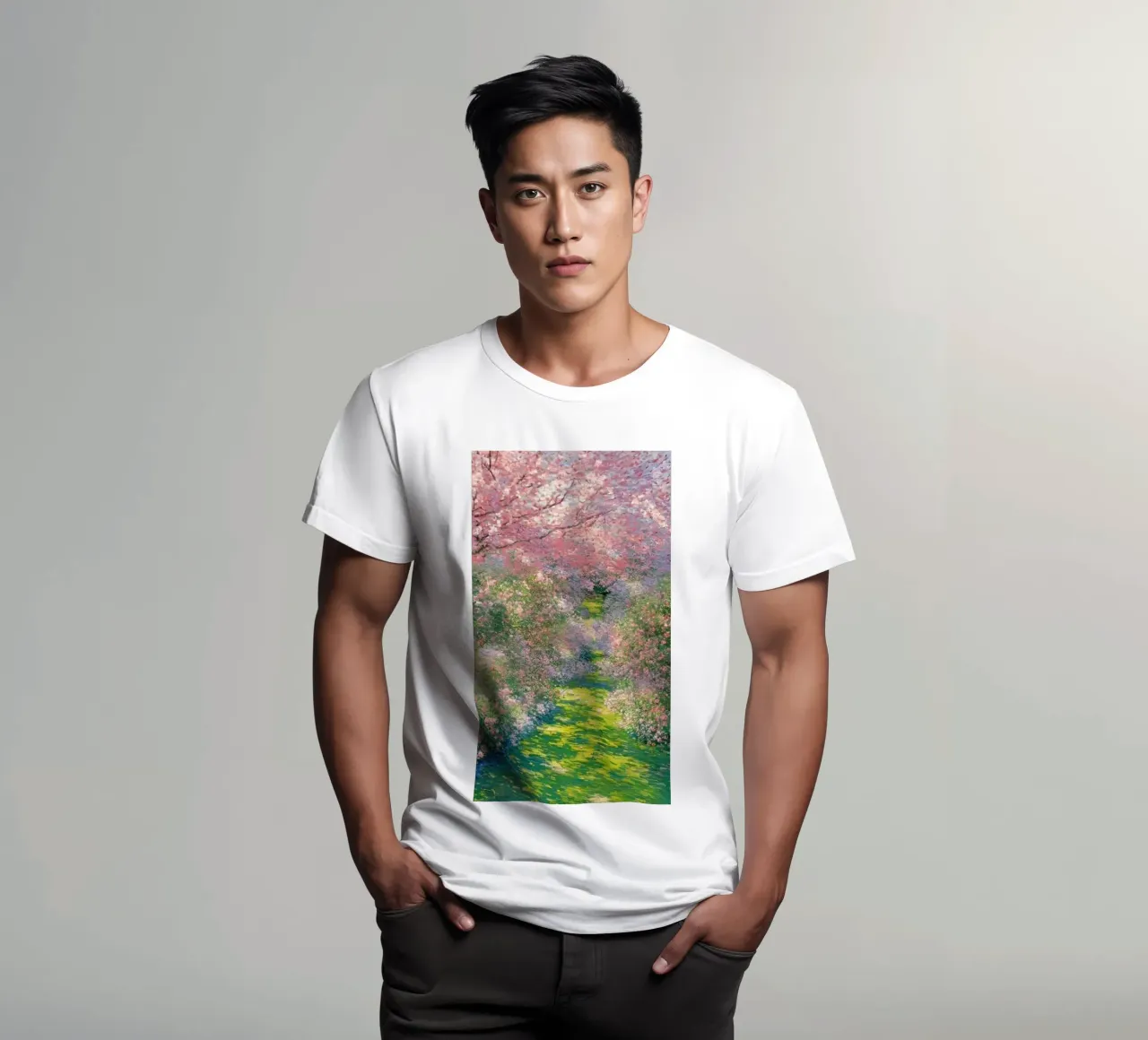 Monet - Albero in fiore t-shirt da Günstiger Laden