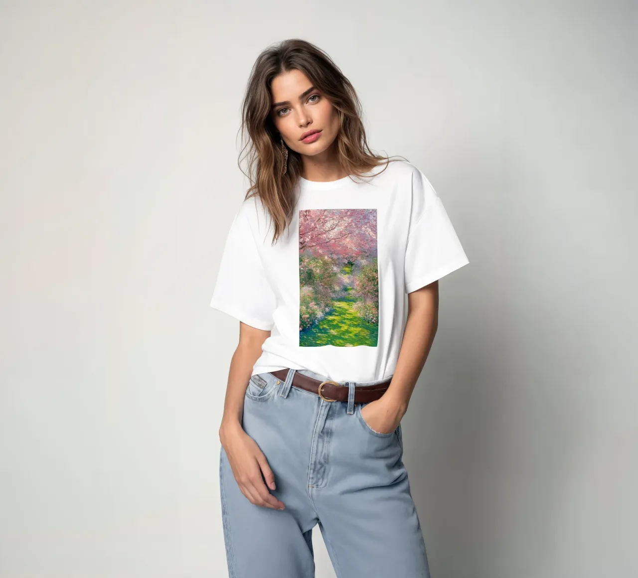 Monet - Albero in fiore t-shirt da Günstiger Laden