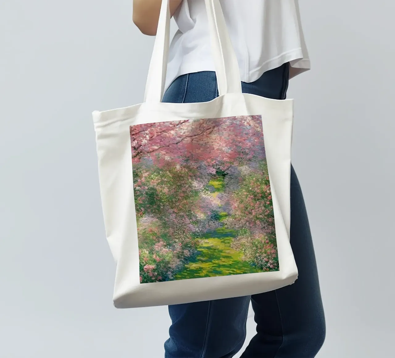 Monet - Albero in fiore borsa in juta da Günstiger Laden