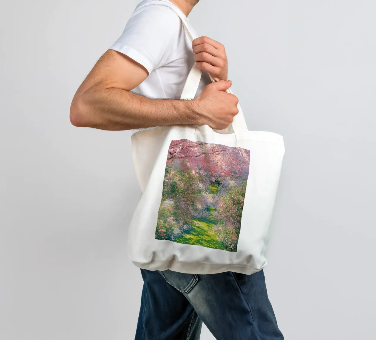 Monet - Albero in fiore borsa in juta da Günstiger Laden
