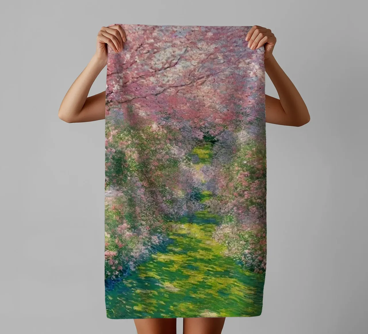 Monet - Albero in fiore asciugamano da bagno da Günstiger Laden