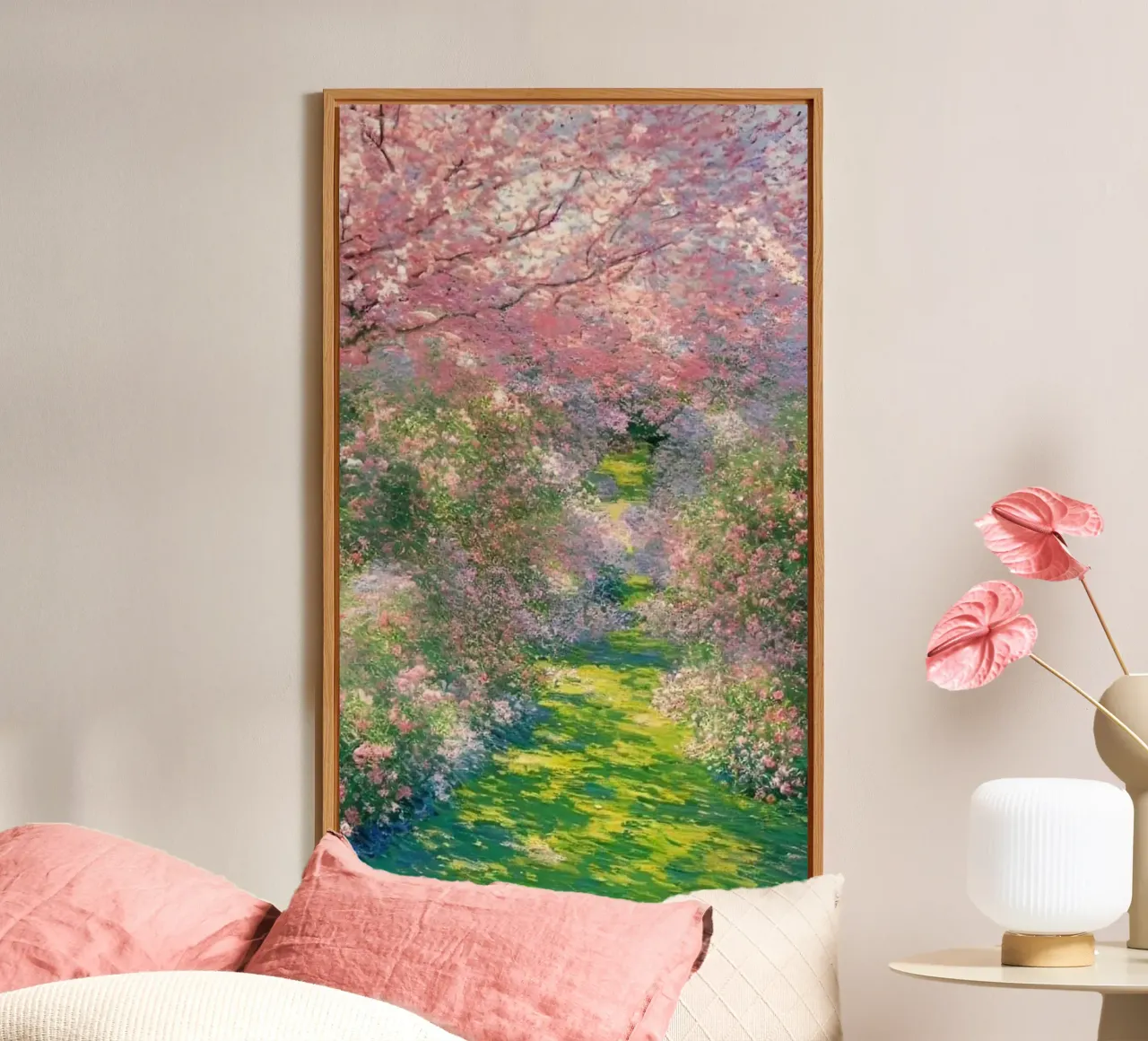 Monet - Albero in fiore alluminio dibond da Günstiger Laden