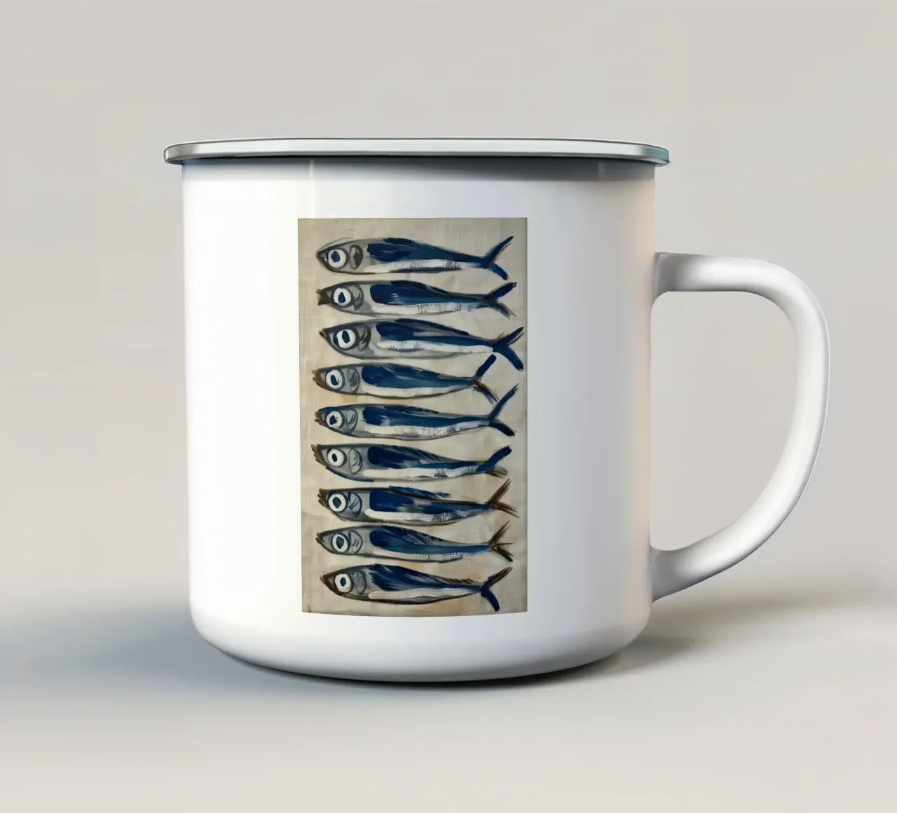 Pittura di sardine tazza in smalto da Alishasteel